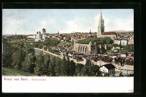 AK Bern, Totale von Süden aus gesehen