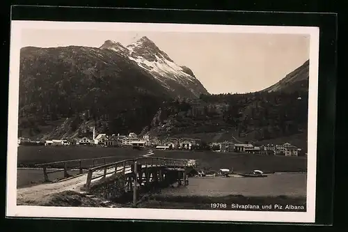 AK Silvaplana, Panorama mit Blick zum Piz Albana