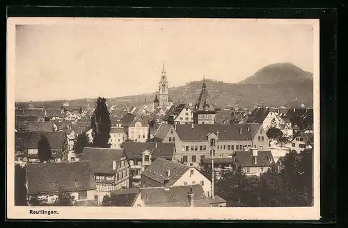 AK Reutlingen, Teilansicht aus der Vogelschau