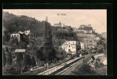 AK St. Goar, Teilansicht mit Burgruine