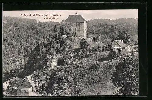 AK Stein / Fichtelgebirge, Blick auf die Ruine