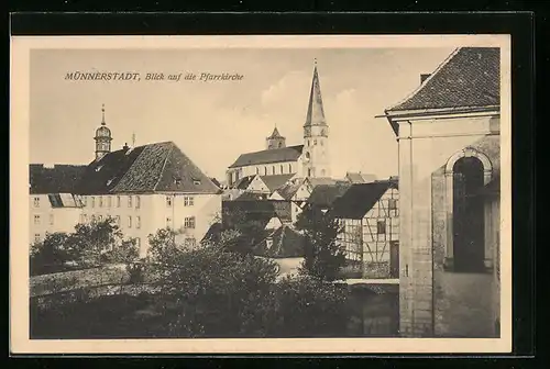 AK Münnerstadt, Blick auf die Pfarrkirche