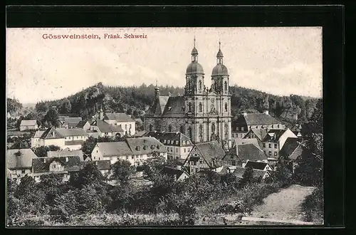 AK Gössweinstein / Fränk. Schweiz, Teilansicht mit Kirche