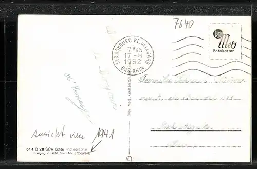 AK Kehl am Rhein, Partie aus der Vogelschau