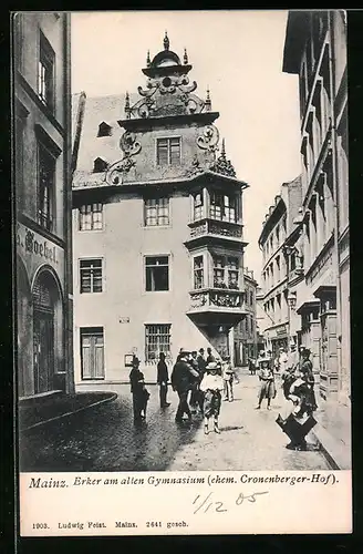 AK Mainz, Erker am alten Gymnasium, ehem. Cronenberger-Hof