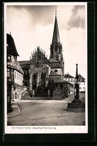 AK Aschaffenburg, Blick zur Stiftskirche