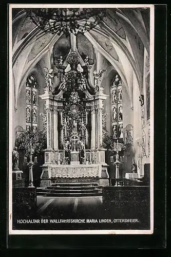 AK Ottersweier, Hochaltar der Wallfahrtskirche Maria Linden