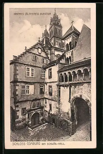 AK Schwäb. Hall, Schloss Comburg, Inneres & ältestes Burgtor