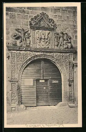 AK Kulmbach, Plassenburg, Eingangstor zum Schönen Hof