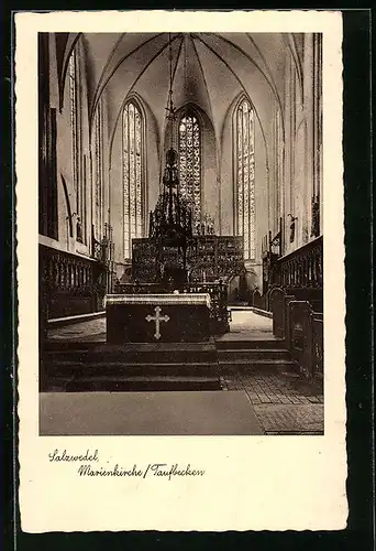 AK Salzwedel, Marienkirche, Taufbecken