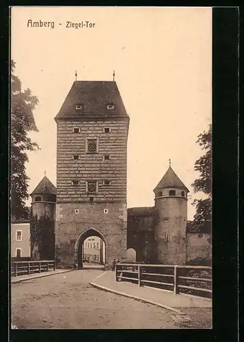 AK Amberg, Blick zum Ziegel-Tor