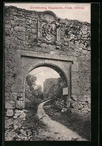 AK Streitberg / Fränk. Schweiz, Eingangstor zur Burgruine