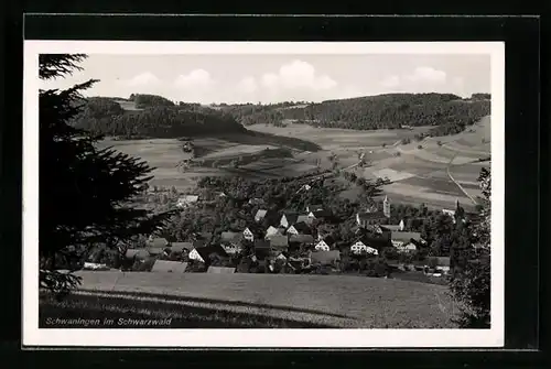 AK Schwaningen / Schwarzwald, Totalansicht vom Berg aus gesehen