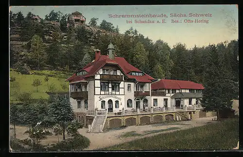 AK Schandau a. E., Gasthaus Schrammsteinbaude