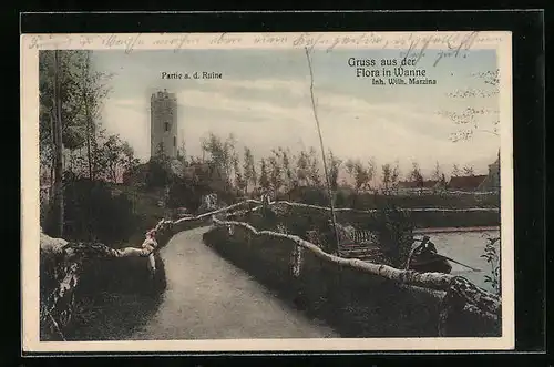 AK Wanne, Flora-Idylle mit Ruine