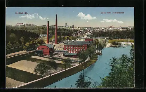 AK Mittweida, Blick vom Carolafelsen