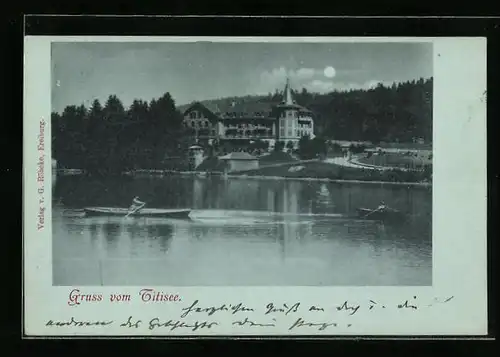 Mondschein-AK Titisee, Partie am See