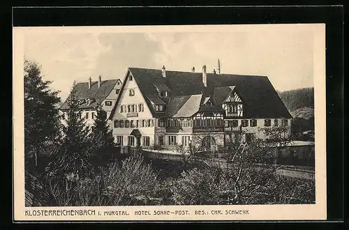 AK Klosterreichenbach i. Murgtal, Hotel Sonne-Post
