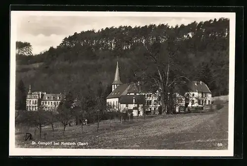 AK St. Gangolf bei Mettlach, Partie an der Kirche