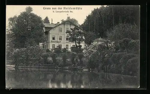AK Langebrück i. Sa., Gasthof zur Haidemühle