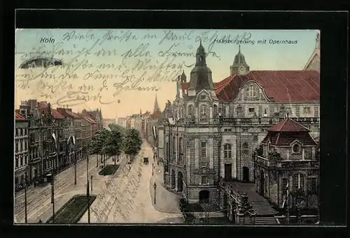 AK Köln-Neustadt, Habsburgerring mit Opernhaus