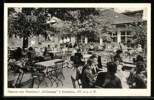 AK Wiesbaden, Restaurant Kellerskopf, Terrasse