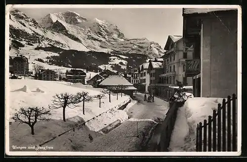 AK Wengen, Ortspartie im Schnee