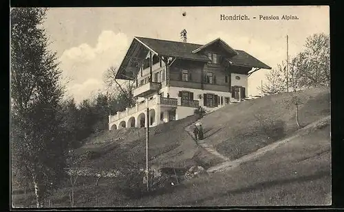 AK Hondrich, Pension Alpina mit Gartenweg