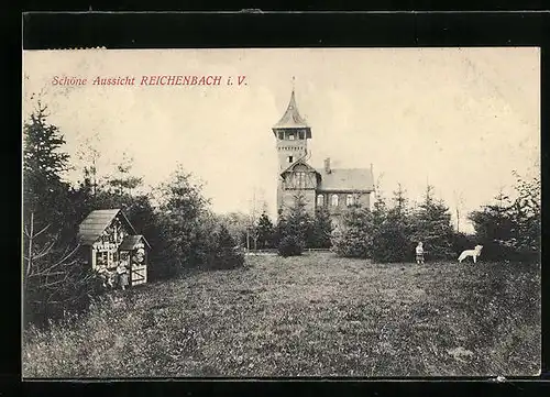 AK Reichenbach i. V., Gasthaus Schöne Aussicht