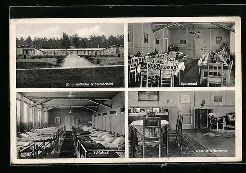 AK Wiesemscheid, Schullandheim, Innenansichten Speisesaal und Schlafsaal