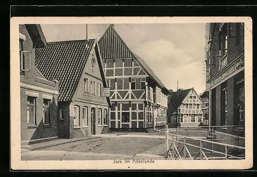 AK Jork im Altenlande, Strassenpartie mit Geschäften