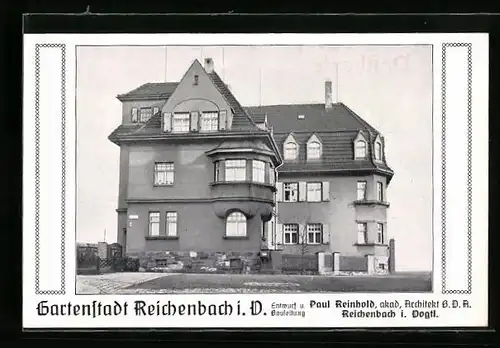 AK Reichenbach i. V., Gartenstadt Reichenbach, Gebäudeansicht