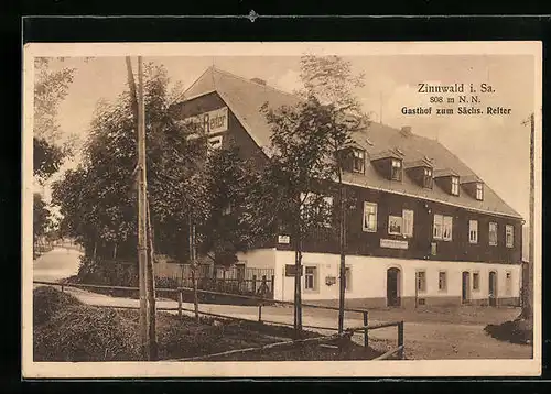 AK Zinnwald i. Sa., Gasthof zum Sächsischen Reiter