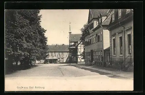 AK Bad Rehburg, Strassenpartie mit Walsch`s Hotel