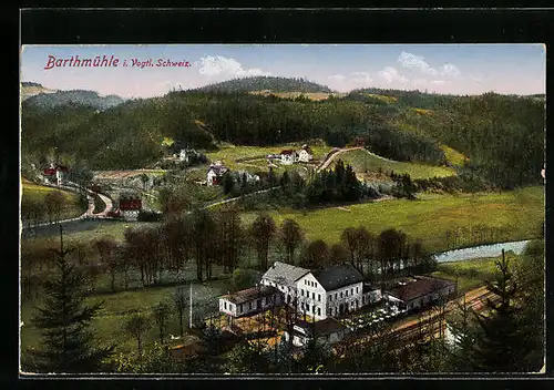 AK Barthmühle i. Vogtl. Schweiz, Ortspartie