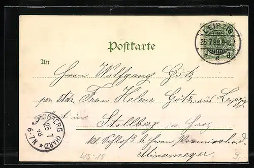 Lithographie Seepartie mit Ruderer im Sportdress, Ruderboot, Blumen