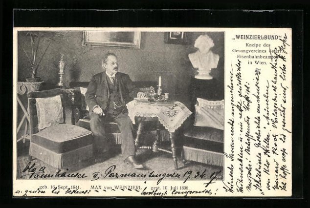 AK Wien, Max von Weinzierl in der Kneipe des Gesangsvereins der