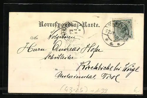 AK Wien, Max von Weinzierl in der Kneipe des Gesangsvereins der Eisenbahnbeamten