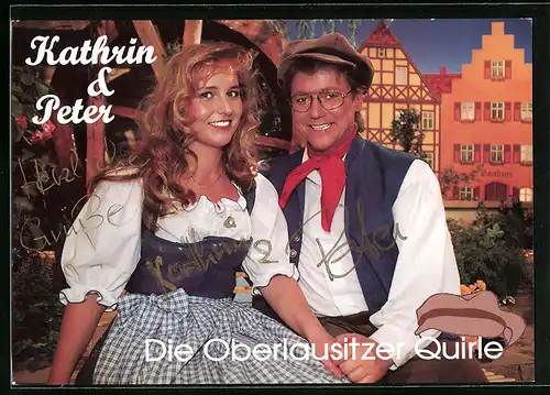 AK Musiker-Duo Die Oberlausitzer Quirle Kathrin und Peter in Tracht