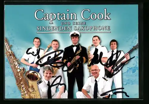 AK Musiker Captain Cook und seine singenden Saxophone bei einem Auftritt