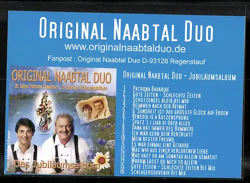 AK Musiker-Duo Original Naabtal Duo feiert 25jähriges Bühnenjubiläum