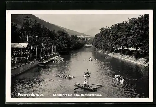 AK Payerbach, Kahnfahrt auf dem Schwarzafluss