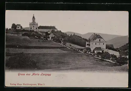 AK Maria Langegg / Wachau, Blick zur Wallfahrtskirche