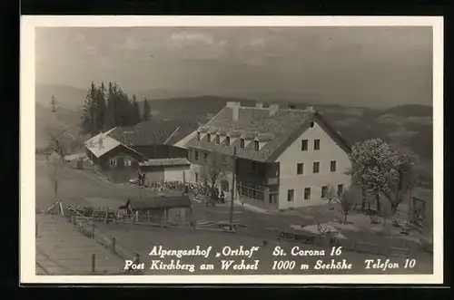 AK Kirchberg am Wechsel, Alpengasthof Orthof