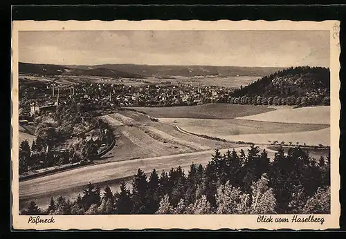 AK Pössneck / Thür., Blick vom Haselberg