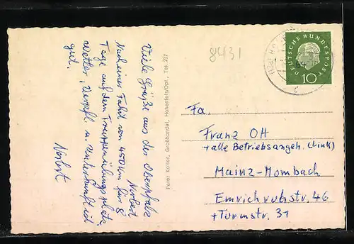 AK Hohenfels / Opf., Gesamtansicht, Postamt, Kirche und Erholungsheim
