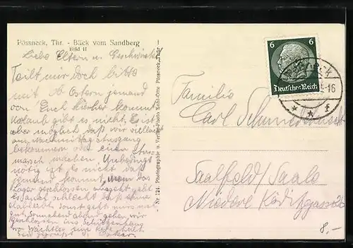 AK Pössneck / Thür., Blick vom Sandberg
