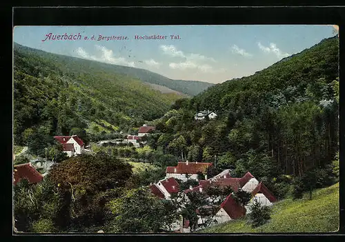 AK Auerbach a. d. Bergstrasse, Hochstädter Tal aus der Vogelschau