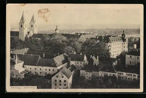 AK Freising, Ortsansicht mit Domberg