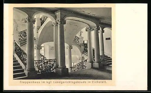 AK Eichstätt, Treppenhaus im kgl. Landgerichtsgebäude